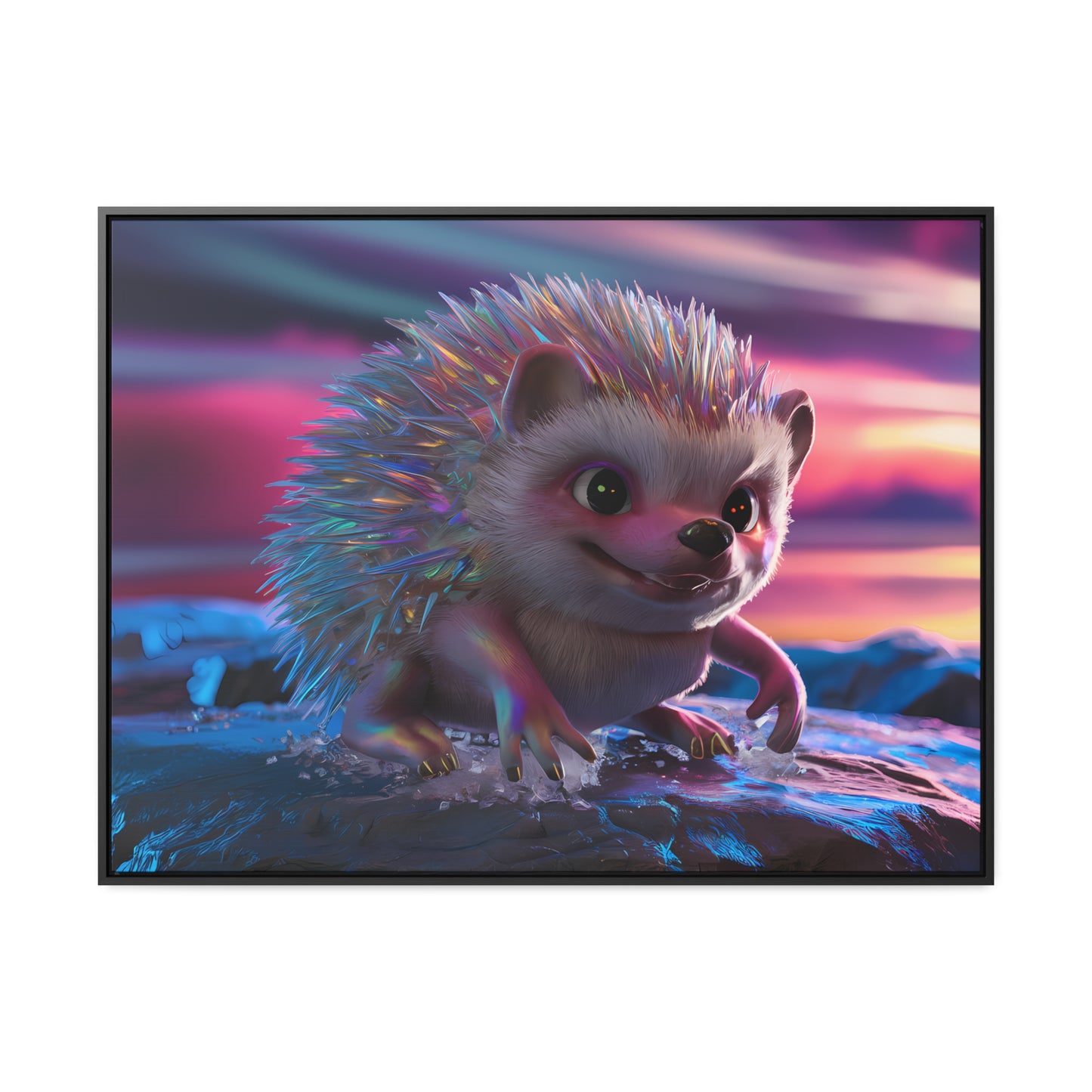 Prismatic Hedgehog at Dusk - Gallery Canvas Wraps, Horizontal Frame