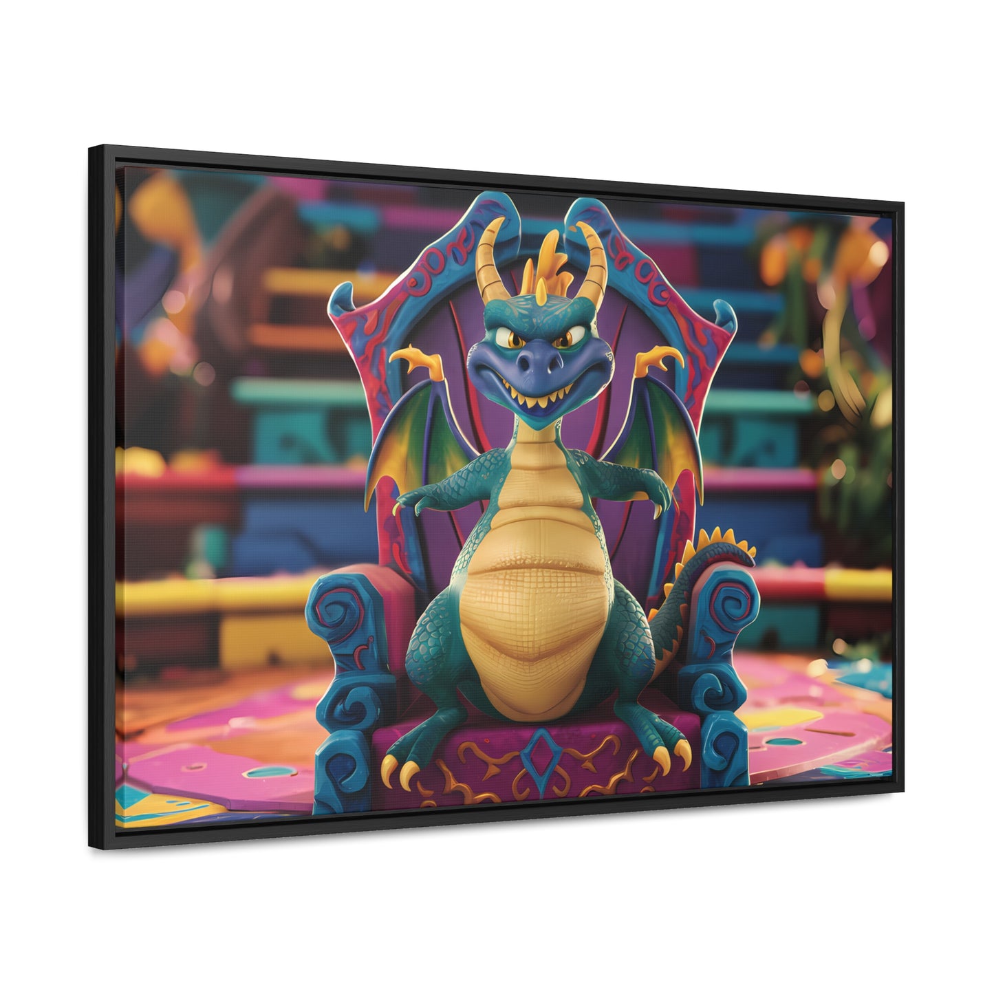 Dragon King on His Throne - Gallery Canvas Wraps, Horizontal Frame