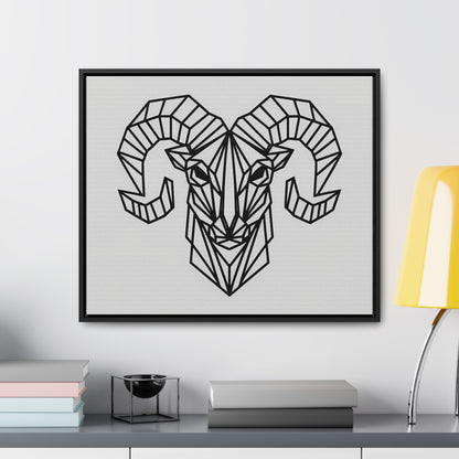 Geometric Ram's Head - Gallery Canvas Wraps, Horizontal Frame