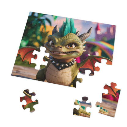 "Punk Dragon's Mischievous Smile" - Jigsaw Puzzle (30, 110, 252, 500,1000-Piece)