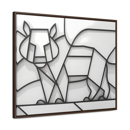 Geometric Rhino in Monochrome - Gallery Canvas Wraps, Horizontal Frame