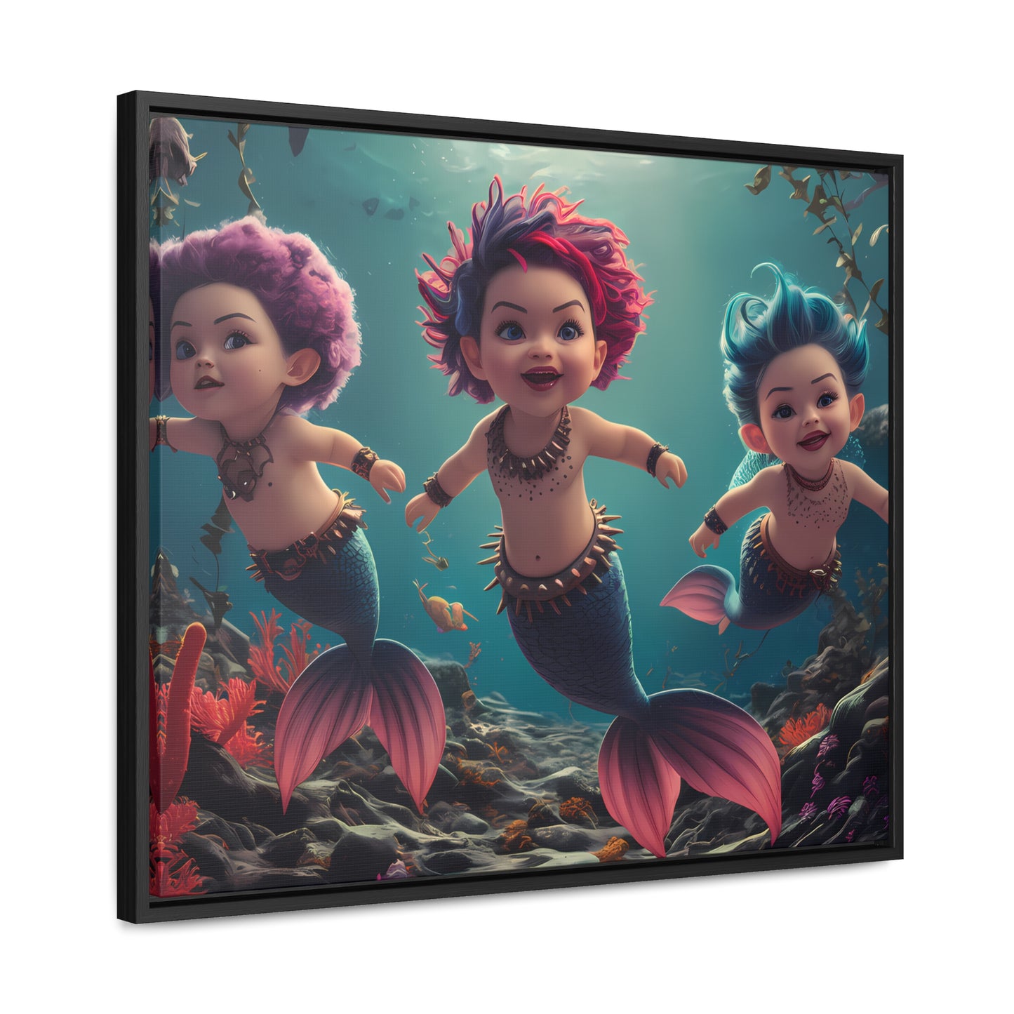 Aquatic Mischief - Gallery Canvas Wraps, Horizontal Frame