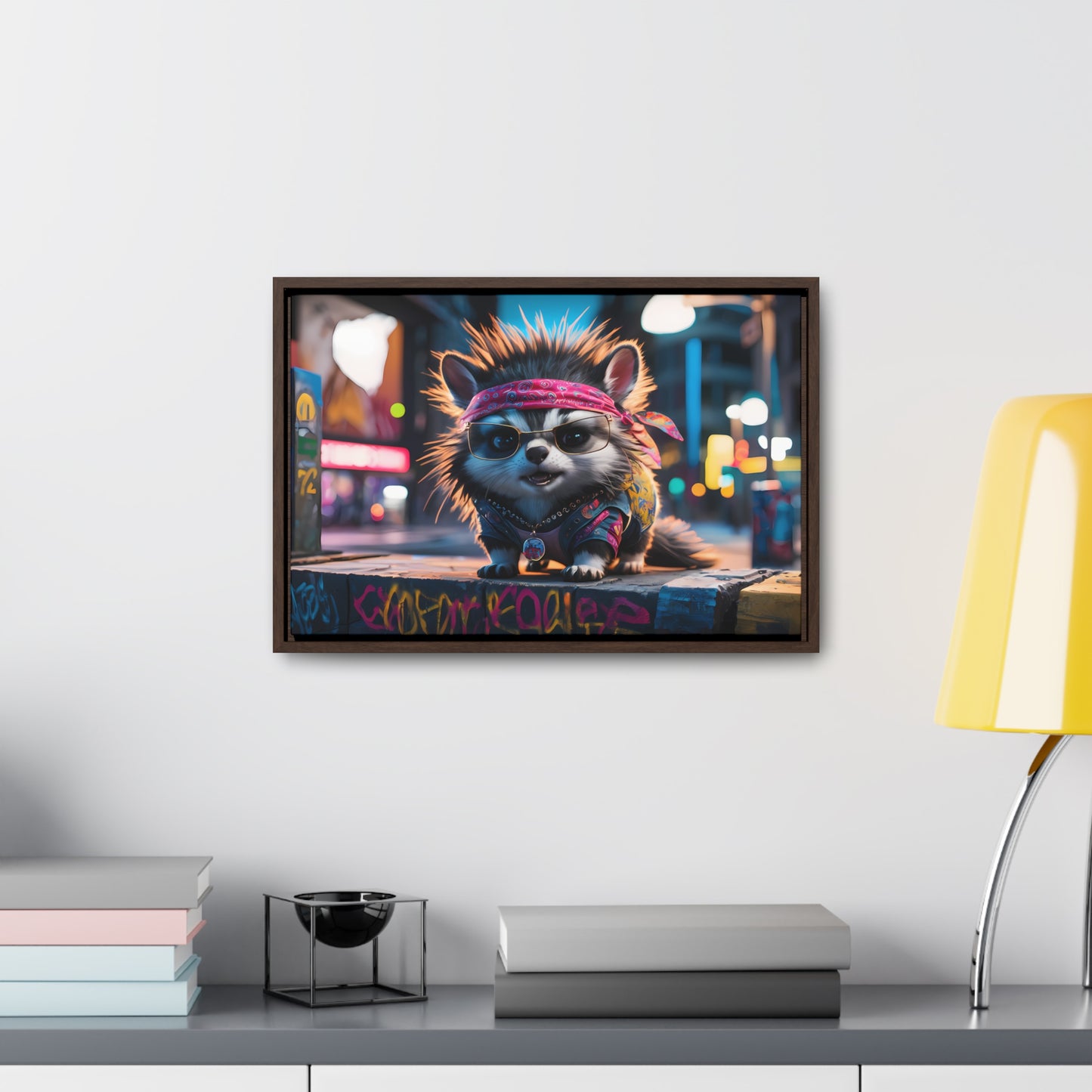 Rebel Pup on the Streets - Gallery Canvas Wraps, Horizontal Frame