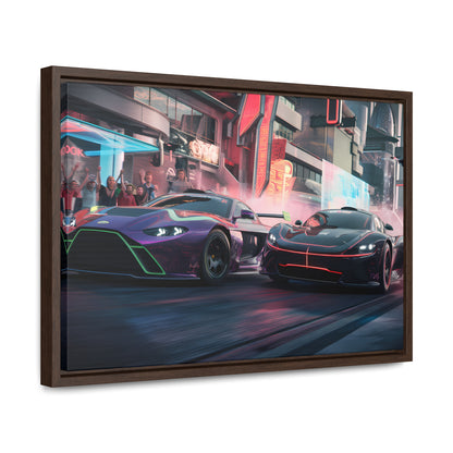 Neon Drift Showdown - Gallery Canvas Wraps, Horizontal Frame