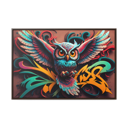 Vibrant Owl Symphony - Gallery Canvas Wraps, Horizontal Frame