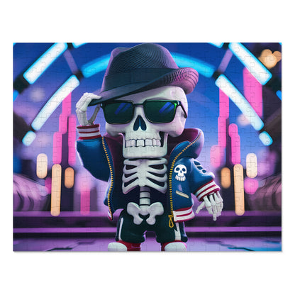 "Skull Swag in Neon City" - Jigsaw Puzzle (30, 110, 252, 500,1000-Piece)