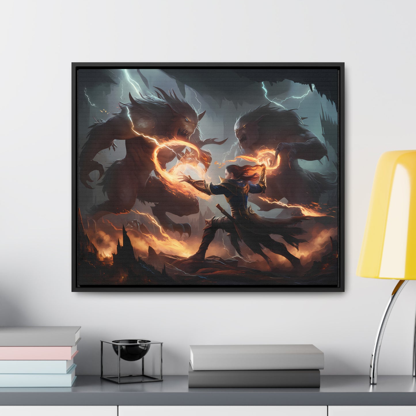 Duel of Thunder and Flame - Gallery Canvas Wraps, Horizontal Frame