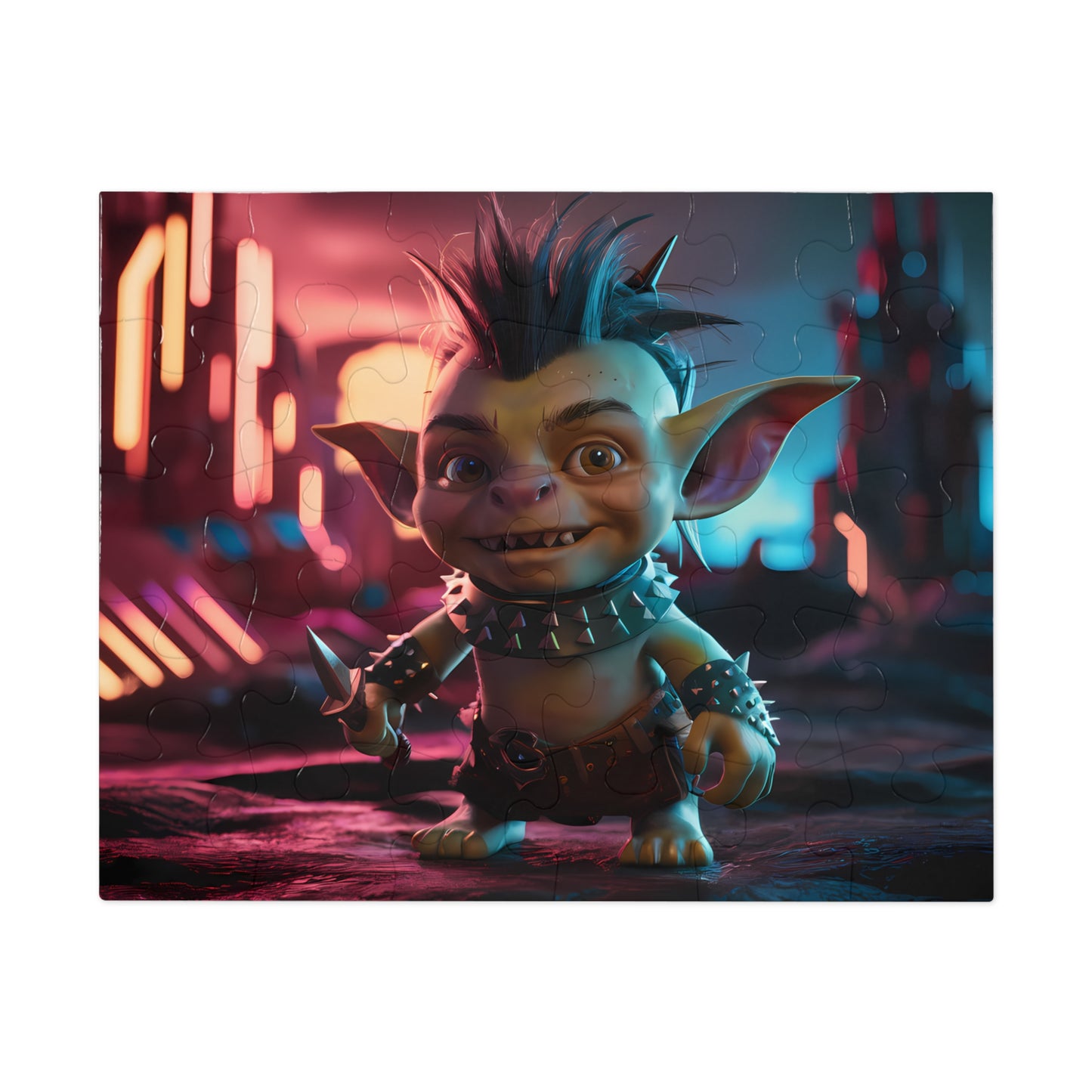 Goblin Punk in Neon Wasteland - Jigsaw Puzzle (30, 110, 252, 500,1000-Piece)