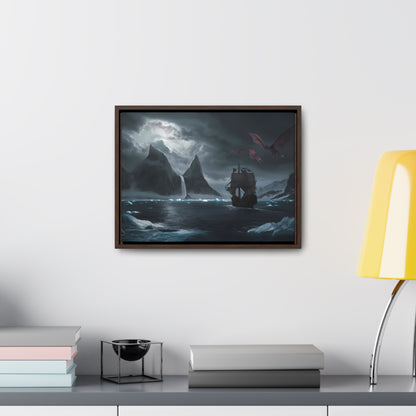 Dragons Over the Frozen Abyss - Gallery Canvas Wraps, Horizontal Frame