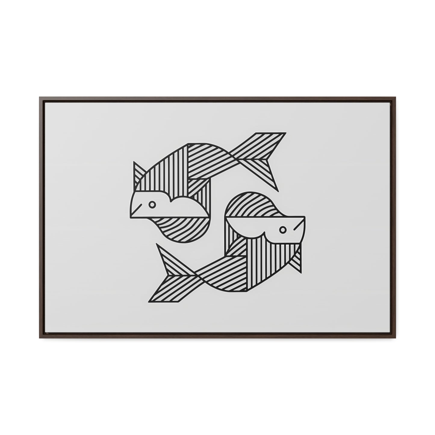 Pisces in Geometric Harmony - Gallery Canvas Wraps, Horizontal Frame