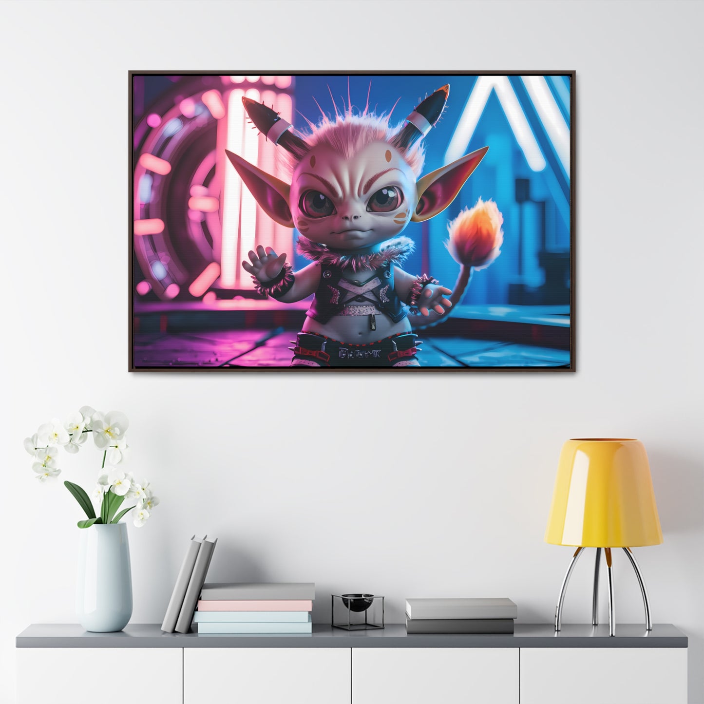 Neon Punk Guardian - Gallery Canvas Wraps, Horizontal Frame