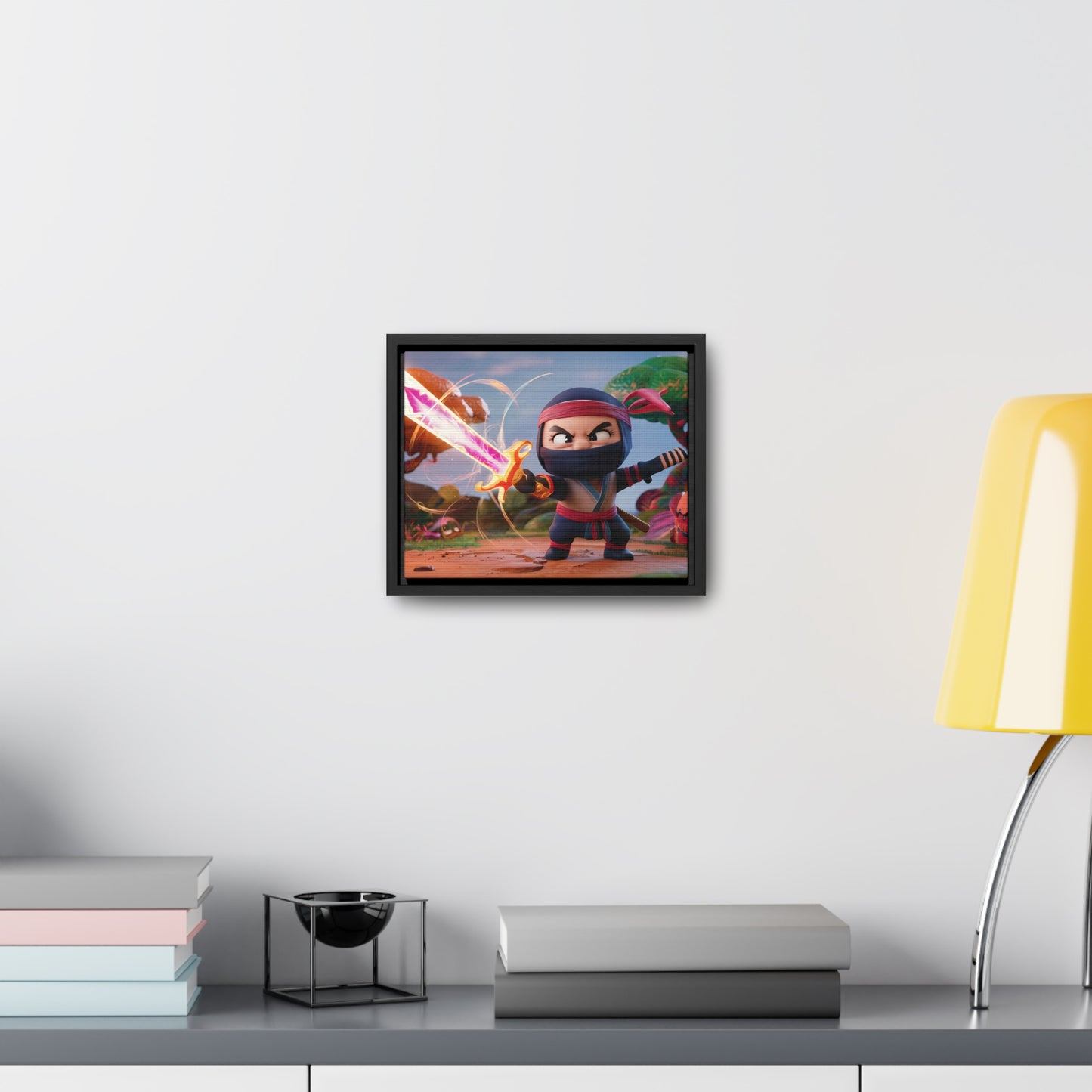 Ninja's Radiant Blade Adventure - Gallery Canvas Wraps, Horizontal Frame