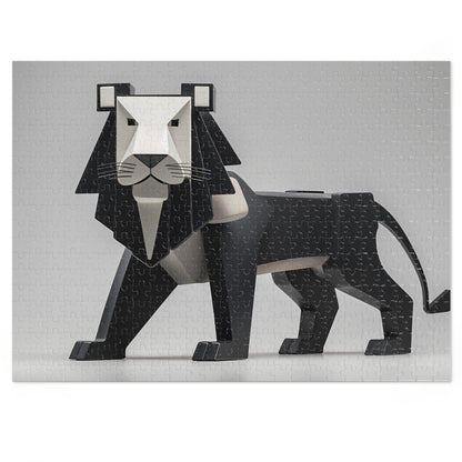 Geometric Lion in Black and White - Jigsaw Puzzle (30, 110, 252, 500,1000-Piece)