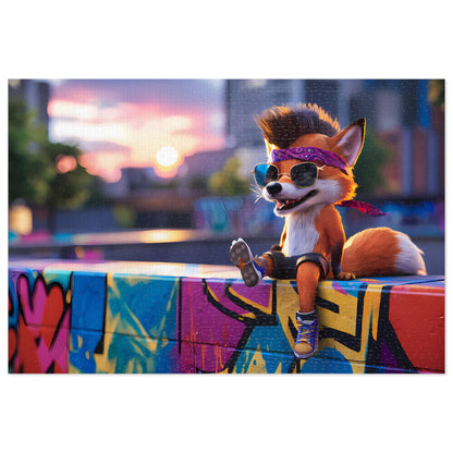 Sunset Vibes with a Cool Fox - Jigsaw Puzzle (30, 110, 252, 500,1000-Piece)