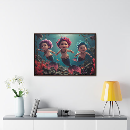 Aquatic Mischief - Gallery Canvas Wraps, Horizontal Frame