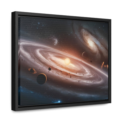 Celestial Symphony: The Dance of Galaxies and Planets - Gallery Canvas Wraps, Horizontal Frame