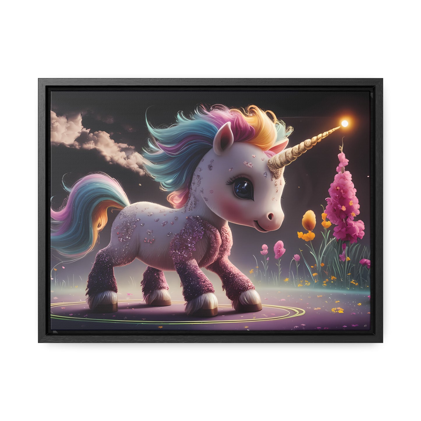 "Twilight Spark of the Enchanted Meadow" - Gallery Canvas Wraps, Horizontal Frame