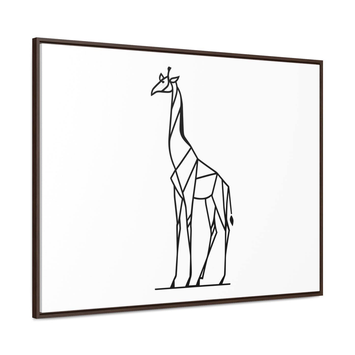 Geometric Giraffe Silhouette - Gallery Canvas Wraps, Horizontal Frame