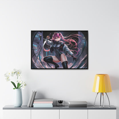 Blade of the Neon Night - Gallery Canvas Wraps, Horizontal Frame