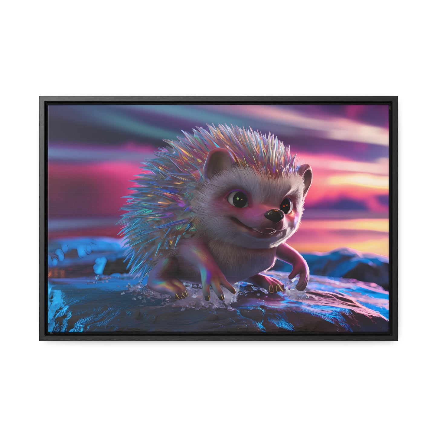 Prismatic Hedgehog at Dusk - Gallery Canvas Wraps, Horizontal Frame