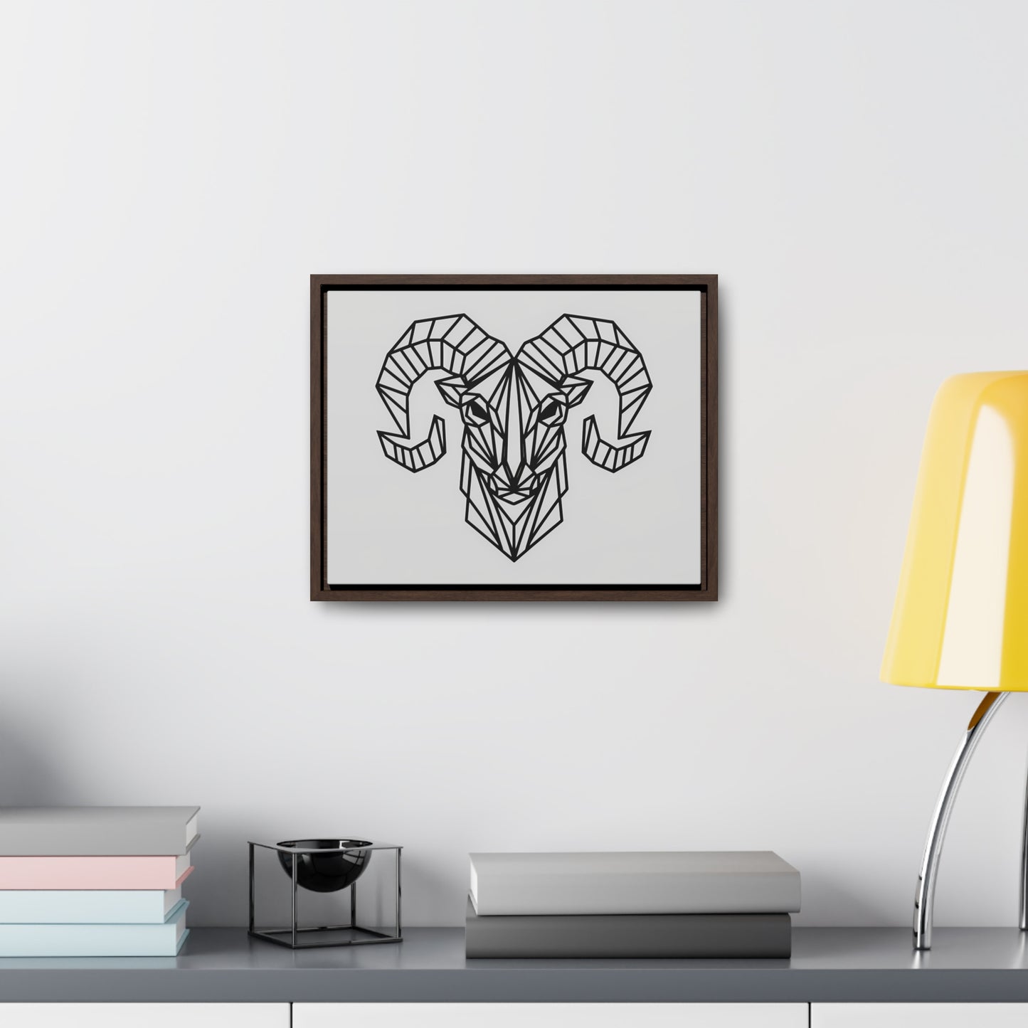 Geometric Ram's Head - Gallery Canvas Wraps, Horizontal Frame