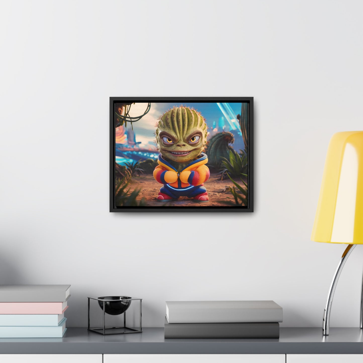 "Desert Champion: The Prickly Warrior" - Gallery Canvas Wraps, Horizontal Frame