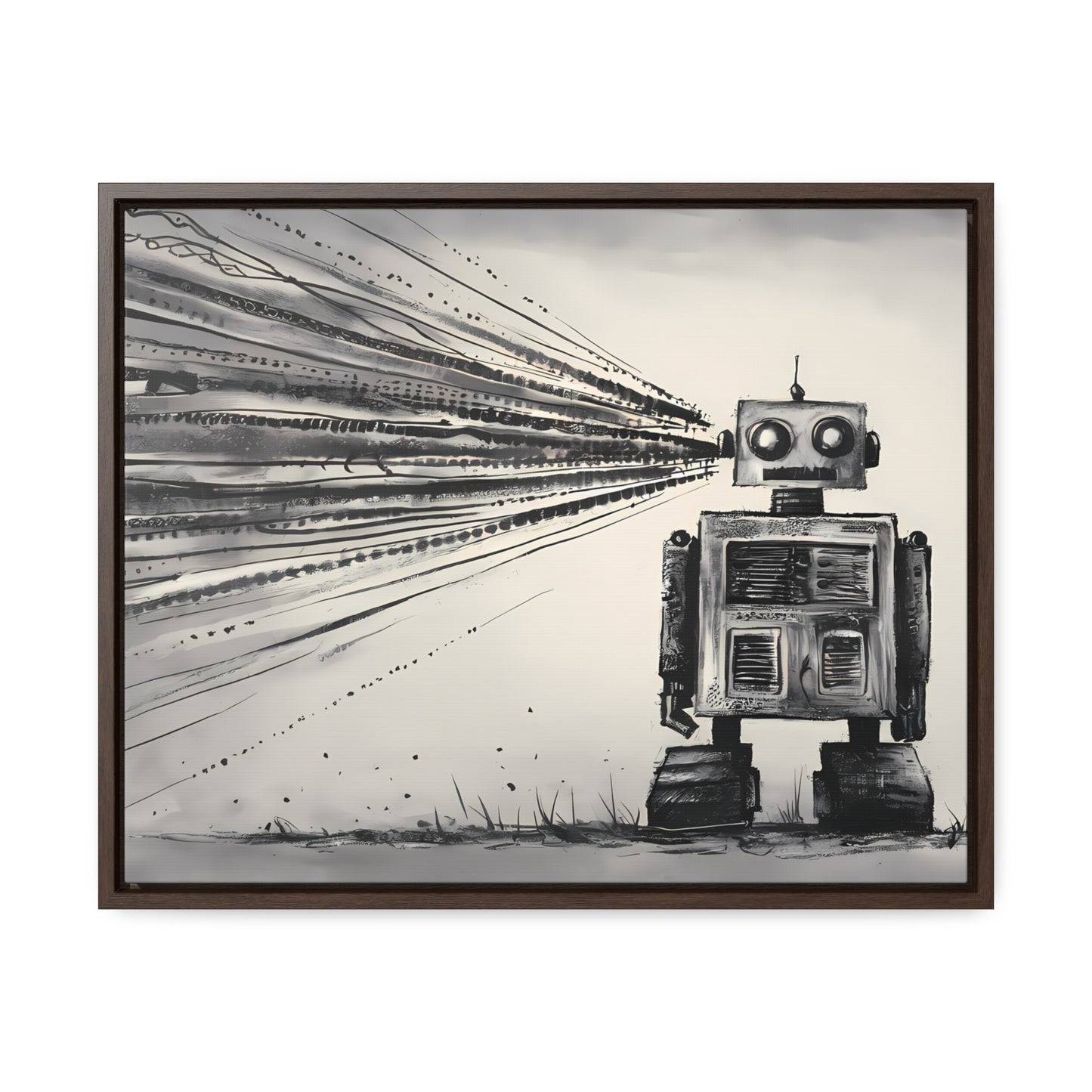 Echoes of the Machine Mind - Gallery Canvas Wraps, Horizontal Frame