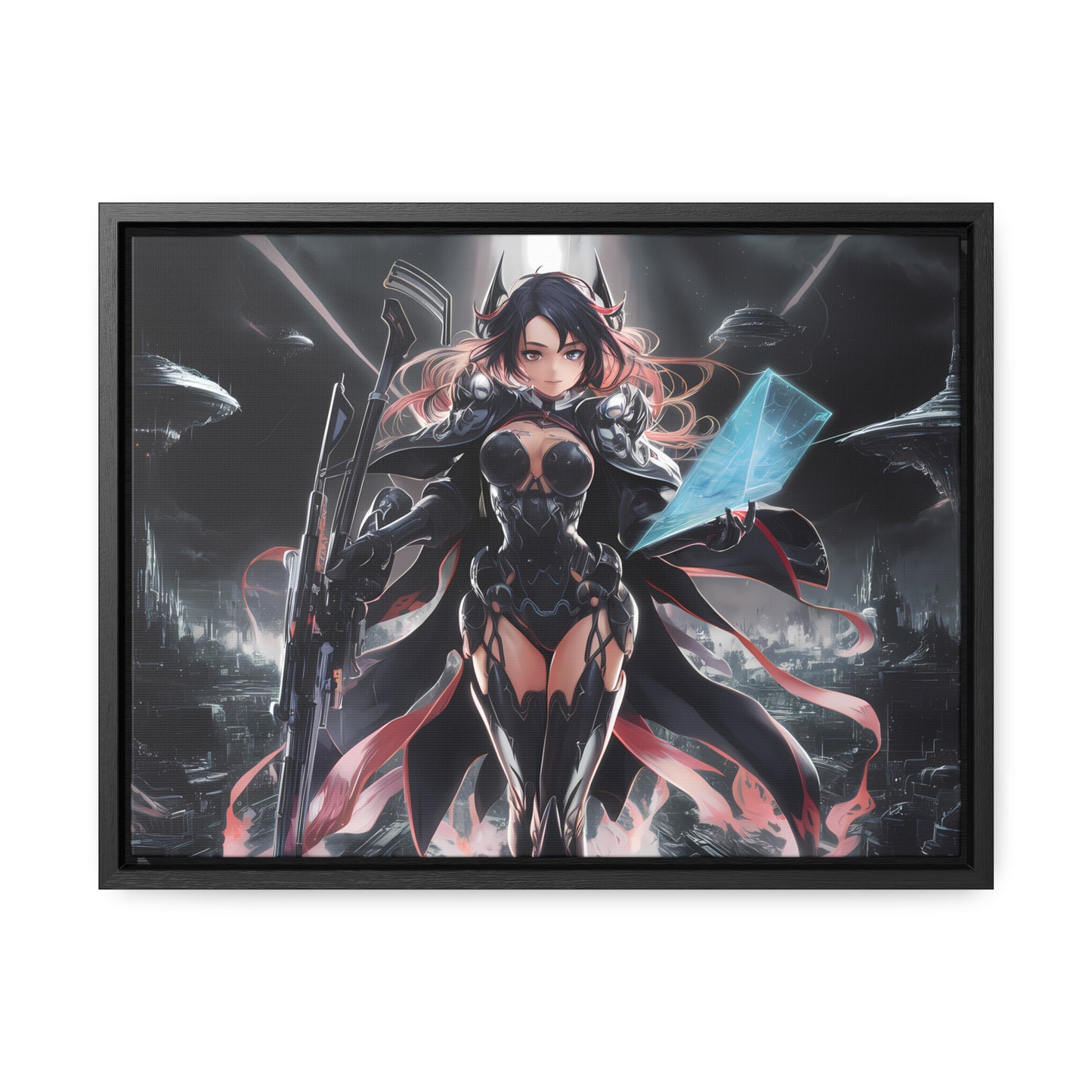 The Sentinel of Neon Skies - Gallery Canvas Wraps, Horizontal Frame