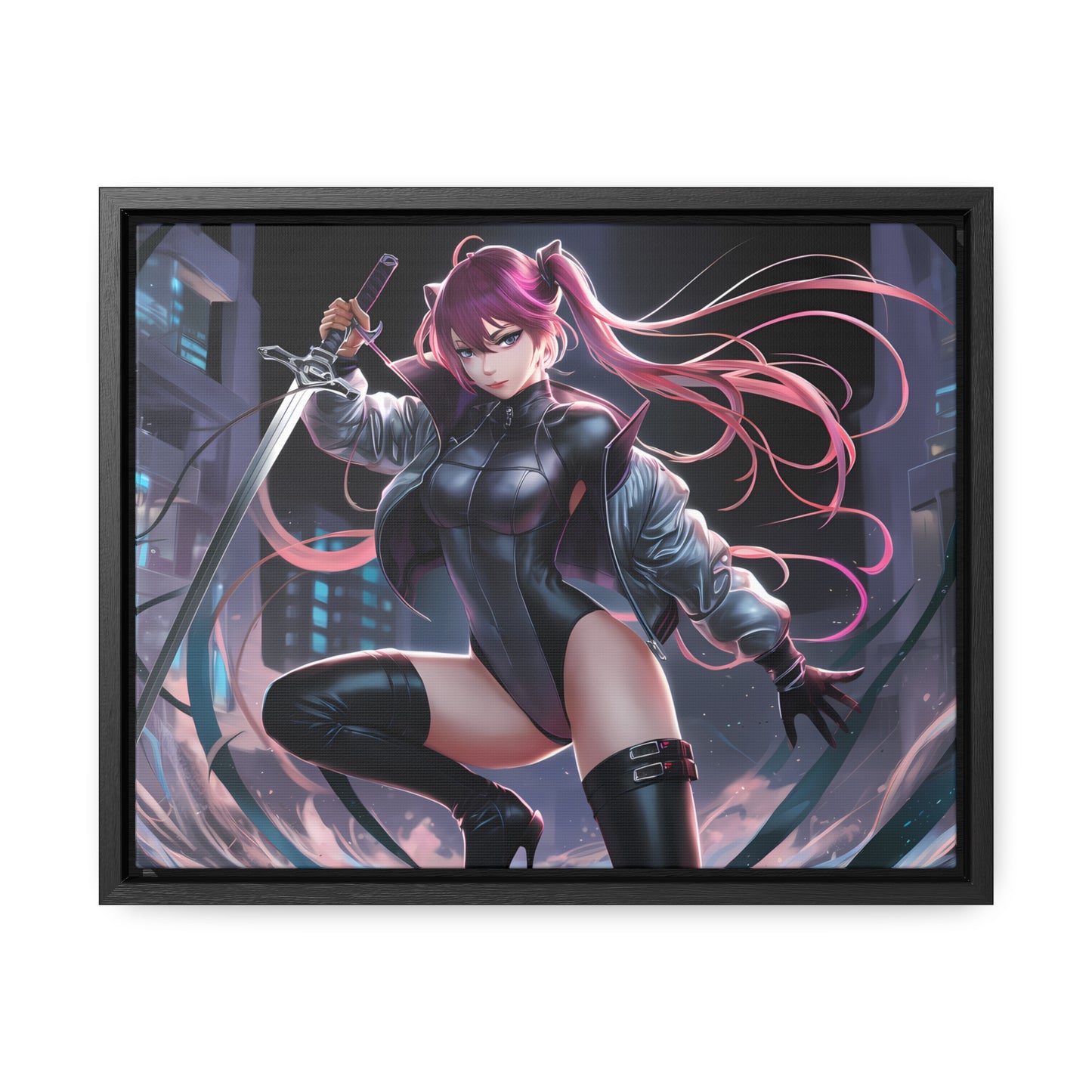 Blade of the Neon Night - Gallery Canvas Wraps, Horizontal Frame