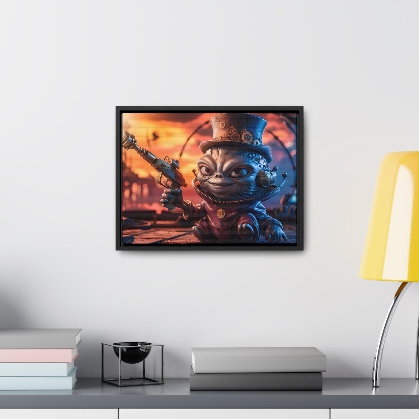 "Clockwork Gunslinger at Dusk" - Gallery Canvas Wraps, Horizontal Frame