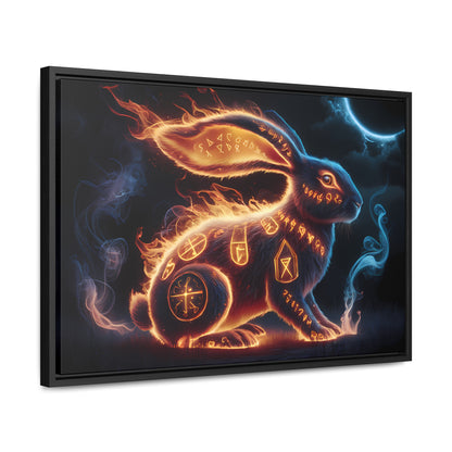 Runic Flame Rabbit - Gallery Canvas Wraps, Horizontal Frame