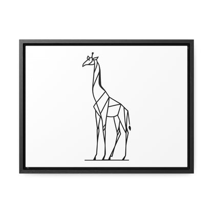 Geometric Giraffe Silhouette - Gallery Canvas Wraps, Horizontal Frame