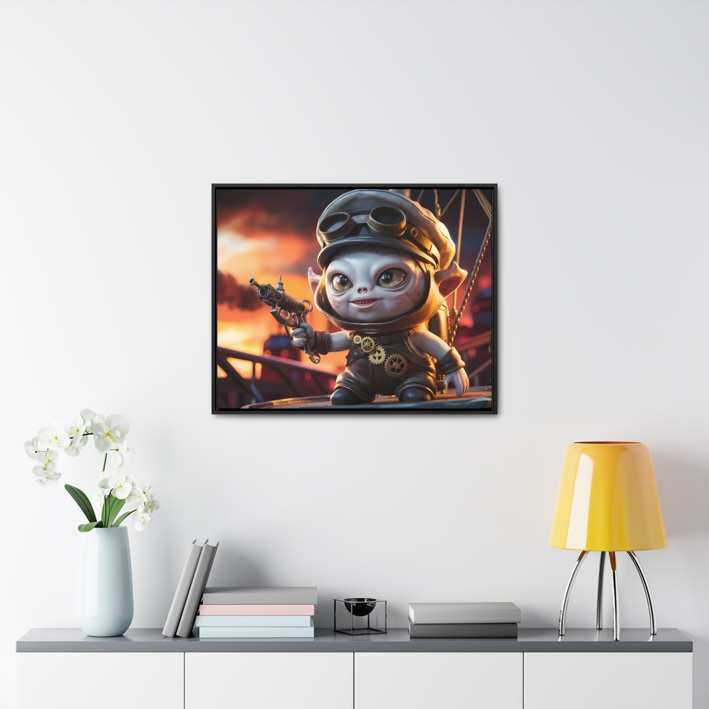 Steampunk Goblin Commander at Dusk - Gallery Canvas Wraps, Horizontal Frame