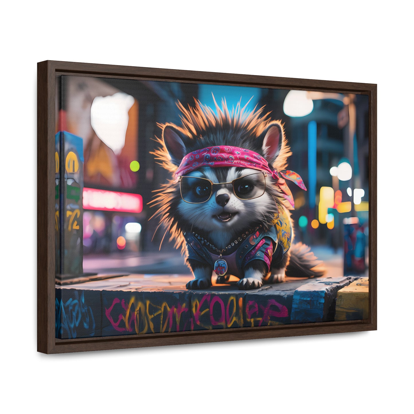 Rebel Pup on the Streets - Gallery Canvas Wraps, Horizontal Frame