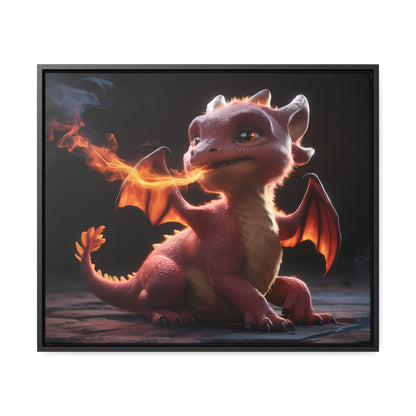 "Baby Dragon's First Flame" - Gallery Canvas Wraps, Horizontal Frame