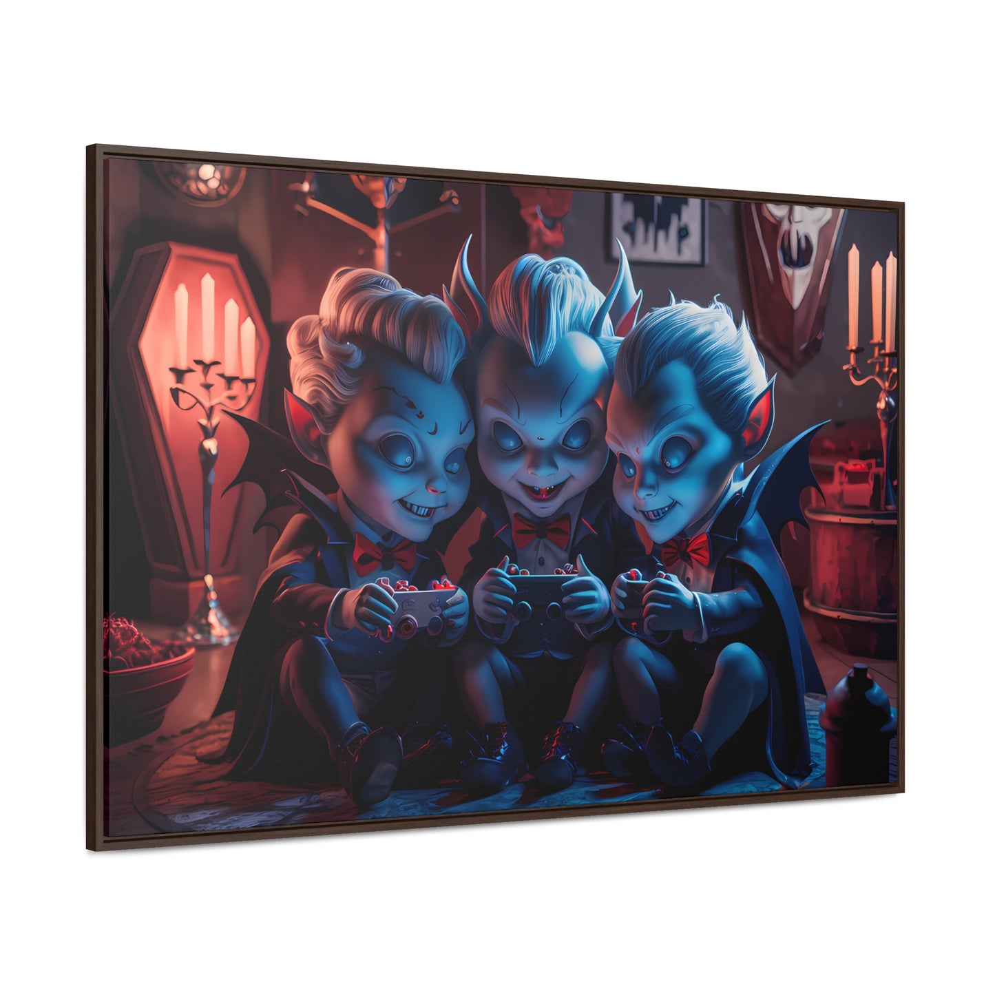 "Night of the Gaming Vampires" - Gallery Canvas Wraps, Horizontal Frame