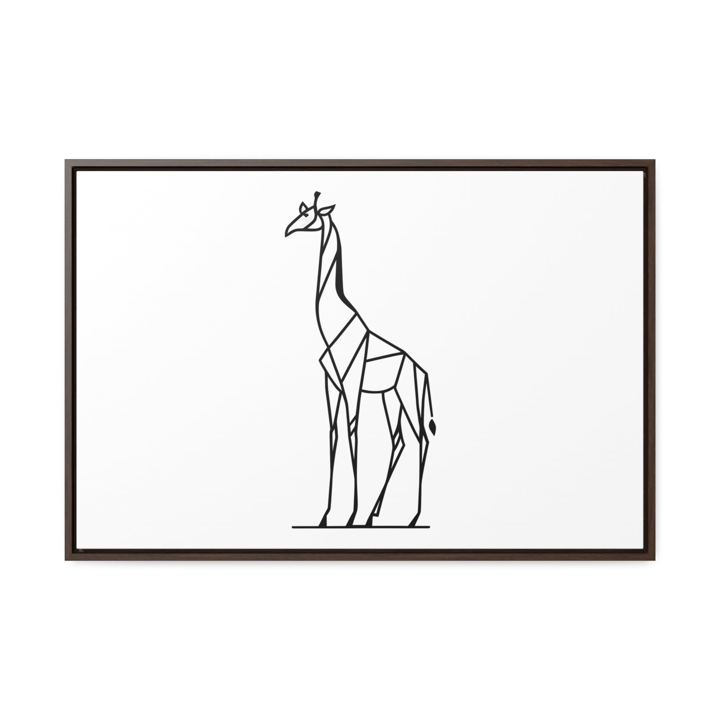 Geometric Giraffe Silhouette - Gallery Canvas Wraps, Horizontal Frame