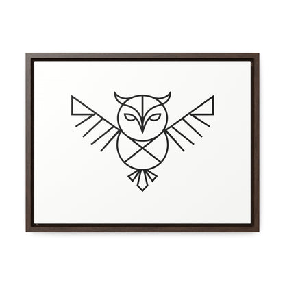 Geometric Owl Symbol - Gallery Canvas Wraps, Horizontal Frame