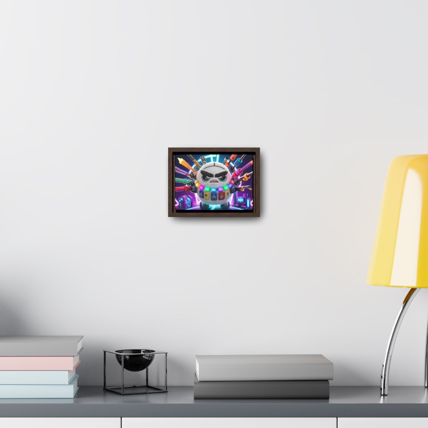 Battle-Ready Fluffbot: The Ultimate Arsenal - Gallery Canvas Wraps, Horizontal Frame