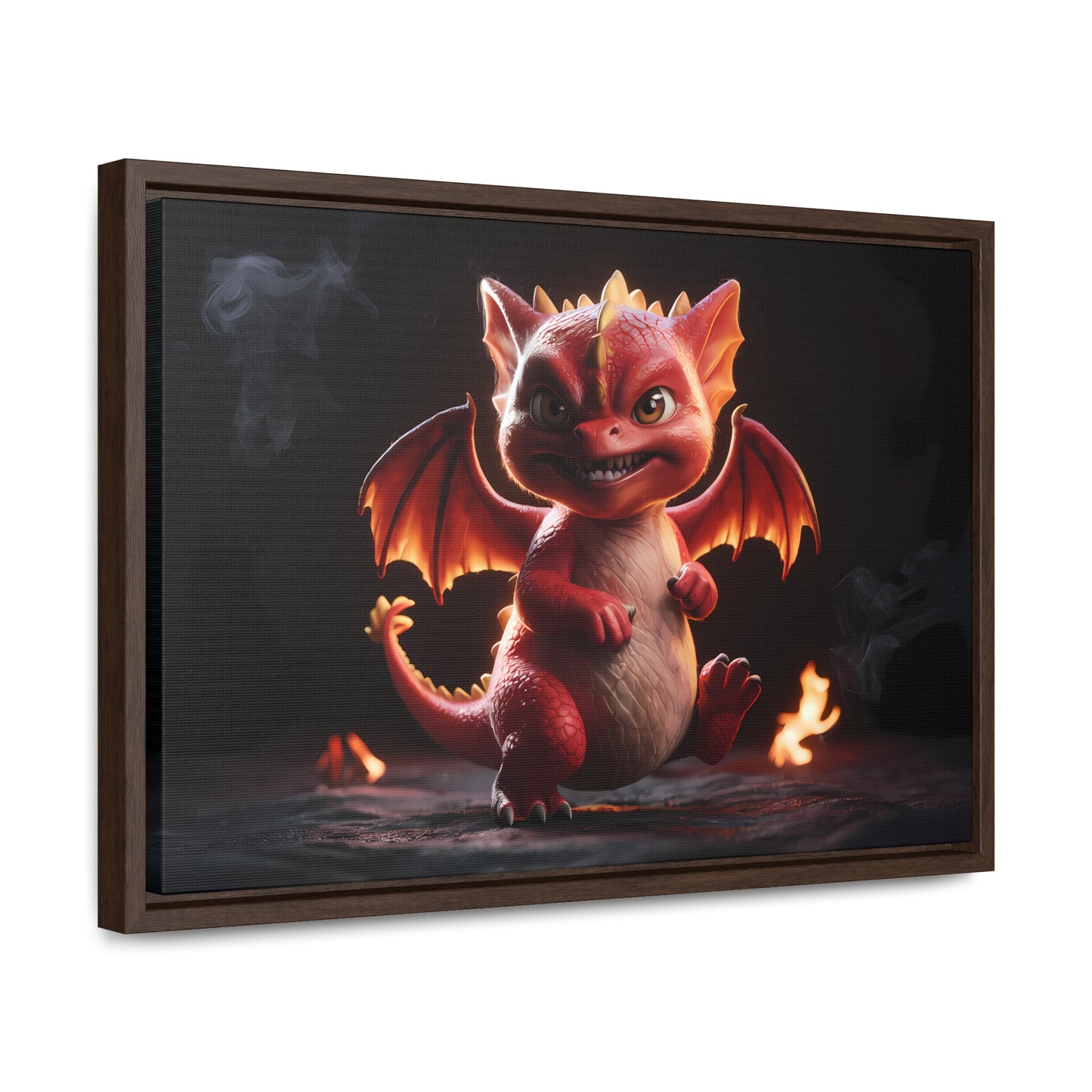 "Fiery Little Guardian" - Gallery Canvas Wraps, Horizontal Frame