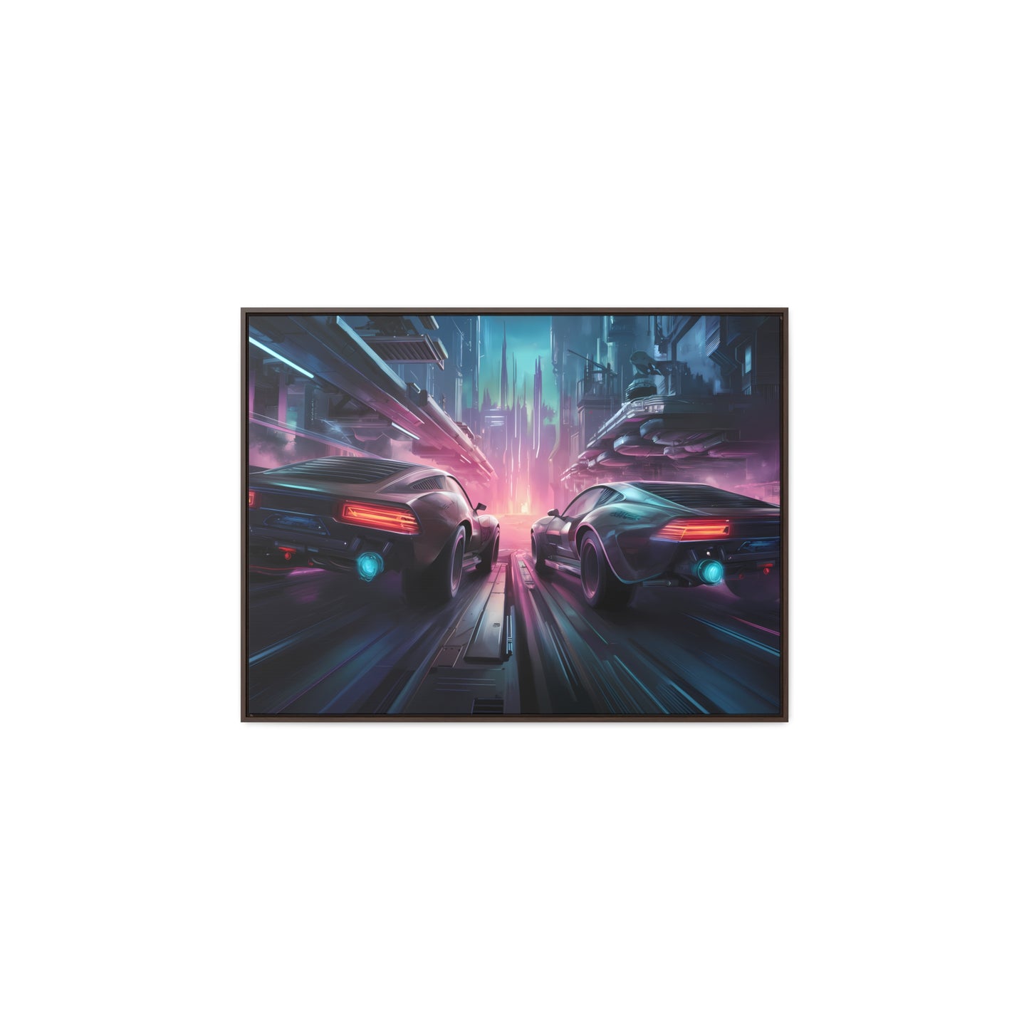 Neon Horizon: Velocity Clash - Gallery Canvas Wraps, Horizontal Frame