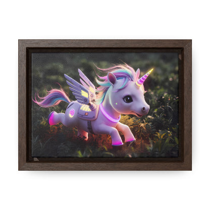 "Cybernetic Unicorn's Twilight Adventure" - Gallery Canvas Wraps, Horizontal Frame