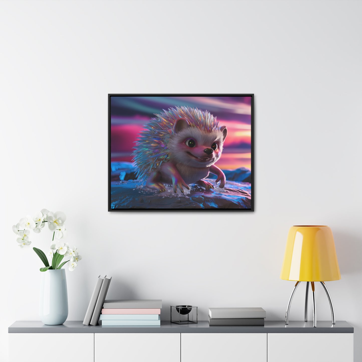 Prismatic Hedgehog at Dusk - Gallery Canvas Wraps, Horizontal Frame