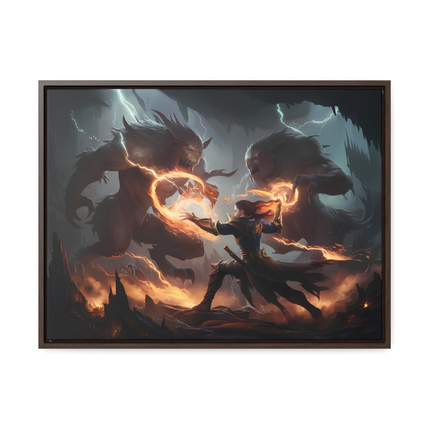 Duel of Thunder and Flame - Gallery Canvas Wraps, Horizontal Frame