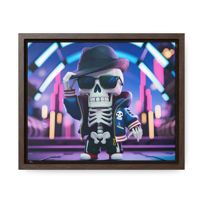 "Neon Skull Groove" - Gallery Canvas Wraps, Horizontal Frame