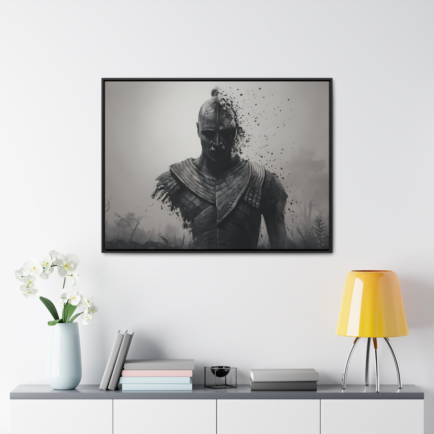 "Fragmented Warrior" - Gallery Canvas Wraps, Horizontal Frame