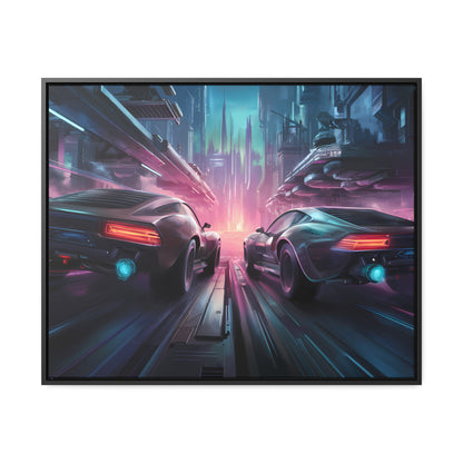 Neon Horizon: Velocity Clash - Gallery Canvas Wraps, Horizontal Frame