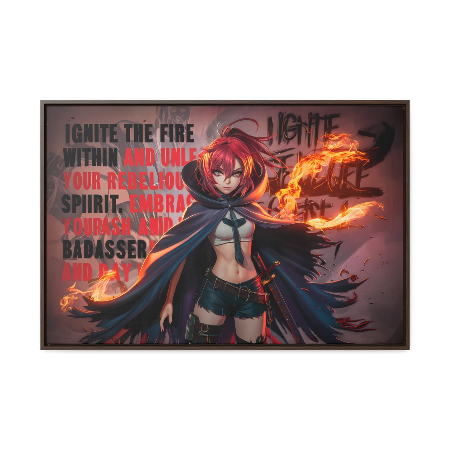 Rebel Flame Warrior - Gallery Canvas Wraps, Horizontal Frame