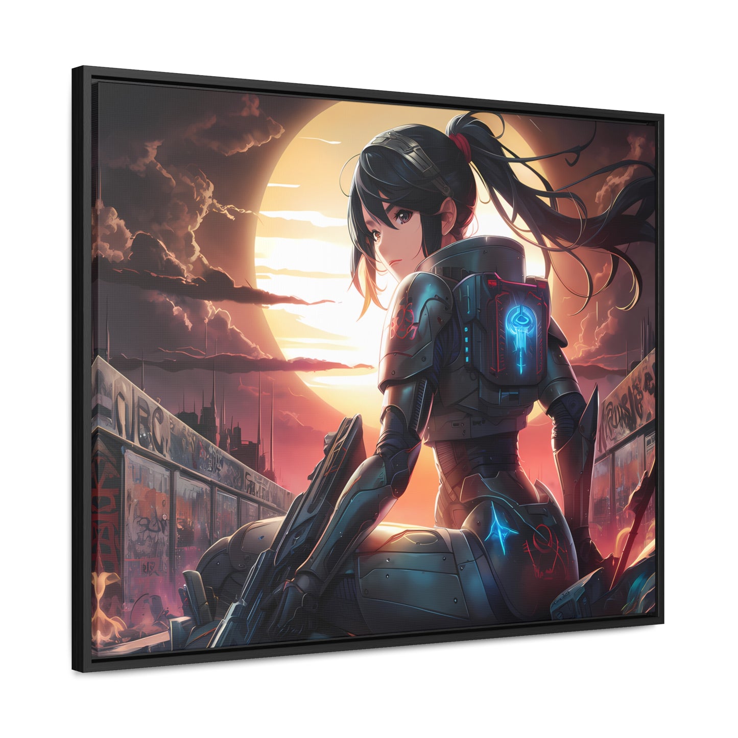 "Sunset Sentinel" - Gallery Canvas Wraps, Horizontal Frame