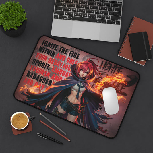 Female Fire Mage - Desk Mat